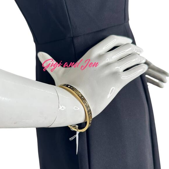 Coach Gold tone Kissing C Hinged Bangle Bracelet - Picture 7 of 9